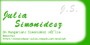 julia simonidesz business card